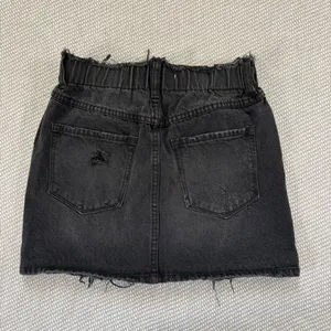 Vervet Black Distressed Ripped Grunge Denim Cotton Mini Jean Skirt Sz Xs thumbnail 2