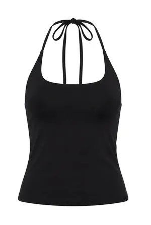 Princess Polly Ezekiel Nylon Top Black thumbnail 1