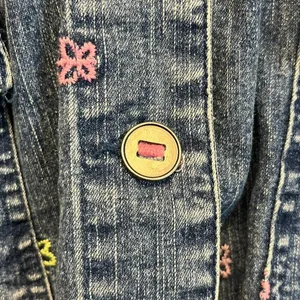 Vintage ALFRED DUNNER Denim Jacket Size 12 Blue 80s Embroidered‎ Butterfly Cute! thumbnail 7