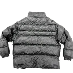 Men Faux Leather Bomber Jacket Quilted Coat Puffer Jacket Padded Jacket Winter Lined thumbnail 5
