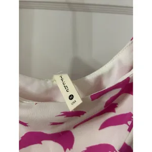 One Shoulder Pink Feather Print Slip Dress Side Slit Beach Summer Casual Medium thumbnail 4