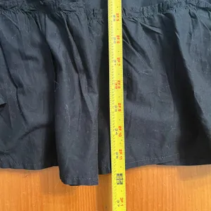 J.Crew‎ Factory Women's Black Cotton Smocked Tiered Ruffle Mini Dress Size Small thumbnail 8
