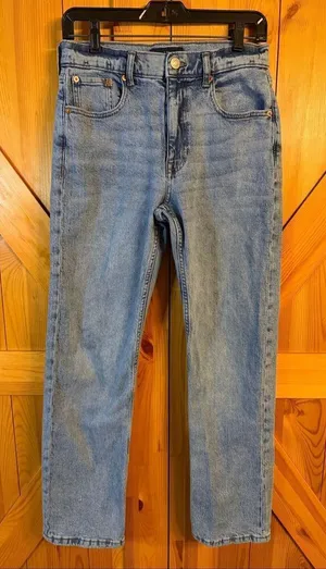 Aeropostale Women’s '90s Baggy Jean size 4 Medium Wash Distressed Stretch (7066) thumbnail 1
