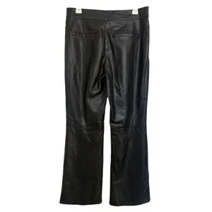 Free People We The Free Black Uptown High Rise Faux Leather Flare Pants 8 thumbnail 3