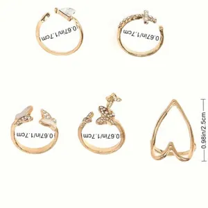 Butterfly & hearts ring set Gold thumbnail 2