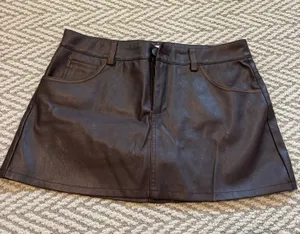 Brown leather skirt  Garage thumbnail 1