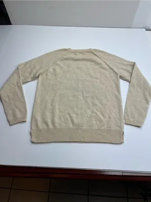Brodie‎ Cashmere 100% Cashmere Sparkle Lip Cream Black Sweater Womens XS *FLAWED thumbnail 12