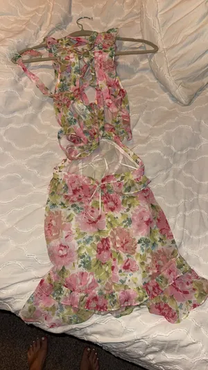 Sky to Moon Floral Mini Dress Pink thumbnail 3