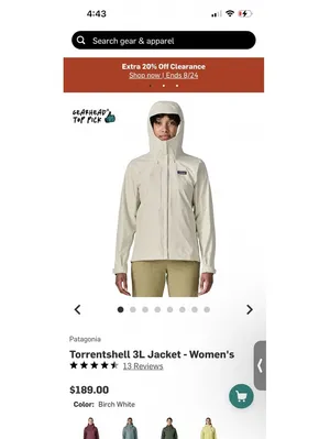 Patagonia H2No Beige Waterproof Jacket with Hood Sz XS thumbnail 9