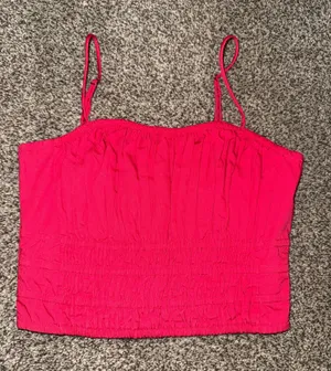 Abercrombie & Fitch for The Trevor Project Hot Pink Smocked Crop Tank Top thumbnail 1