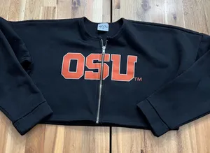 OSU Oregon State Beavers Cropped Zip Sweatshirt Small Black thumbnail 1
