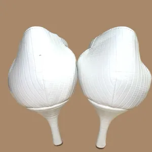 Elegant White textured design with peekaboo cut out . 3” heels thumbnail 7