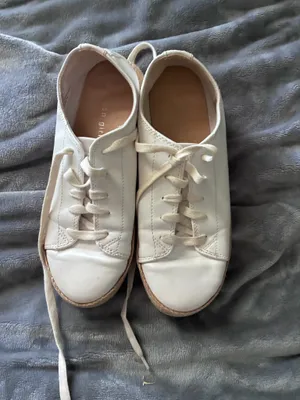 Madden NYC "Catie" White Lace-Up Platform Sneakers thumbnail 3