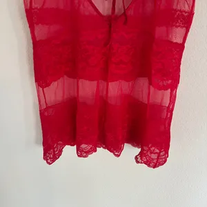 Victoria's Secret Red Sheer Mini Slip Dress Size Small thumbnail 6