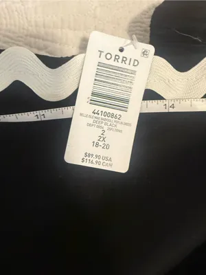 Torrid Belle Isle Maxi Babydoll Poplin Dress Black White Ric Rac 2X NWT thumbnail 4