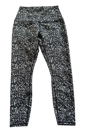 RBX Black and White Speckled Print High-Waisted Activewear Leggings Size M thumbnail 1
