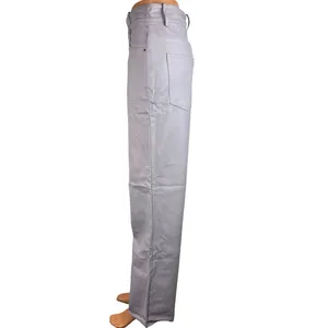 Zara Lilac Purple Wide Straight Leg Baggy Leather Pockets Casual Ankle Pants S thumbnail 2