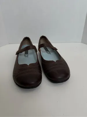Taos Transit Mary Janes Shoes Flats Leather Lightweight Comfort Travel Brown thumbnail 2