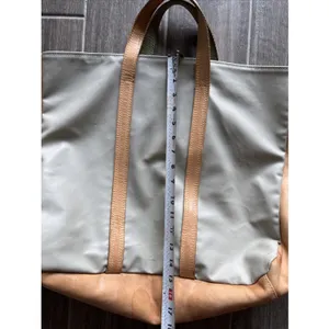 Jon Hart Design Tote Bag‎ Beige Leather Trim & Sides Monogram CJR Kelso Karryall thumbnail 4