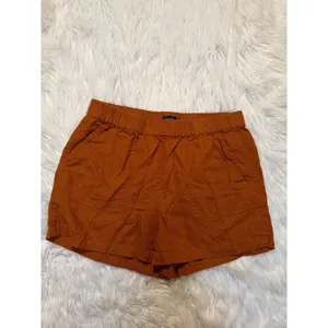 J. Crew Factory Womens Size Small Linen-Blend Pull-On Short Rust Brown High Rise thumbnail 2