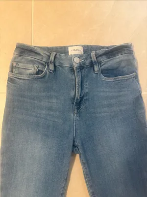 Frame Denim Blue Flare Wide-Leg Jeans thumbnail 2