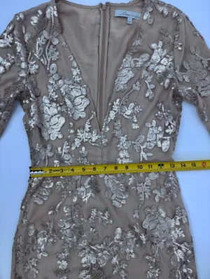 Lovers + Friends Blush Sequin Floral V-Neck Mini Dress thumbnail 9