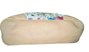 Gucci Vintage Medium Floral Camvas Pink/Beige Leather Tote Bag. thumbnail 4