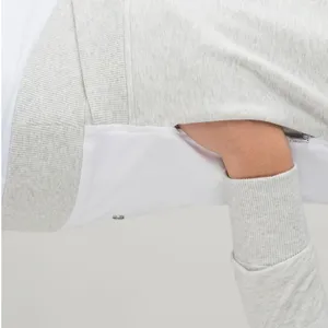 Lululemon On The Double Pullover Heathered White Size 6 thumbnail 3
