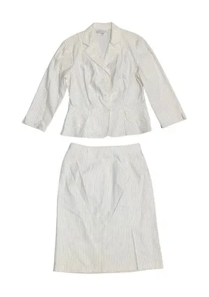 Dressbarn Pinstripe Suit Skirt Blazer SZ 6 Career Office Professional 90s thumbnail 1