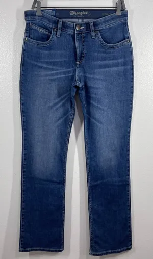 Wrangler Q-Baby Ultimate Riding‎ Jeans Dark Wash Denim Straight Leg 9x34 Western thumbnail 1