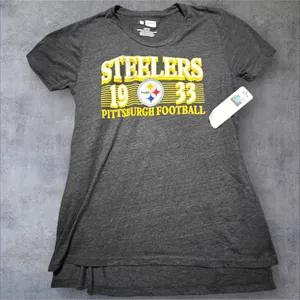 NFL Team Apparel Pittsburgh Steelers Womens Small Charcoal Graphic T-Shirt NWT thumbnail 1