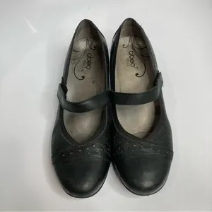 ABEO Noelle black leather Mary‎ Jane heels size 7 thumbnail 4