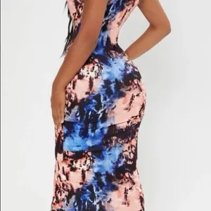 Amazon Women's Tie-Dye Midi Dress, Bodycon Dress Spaghetti Strap (Multicolor, Size: M) thumbnail 5