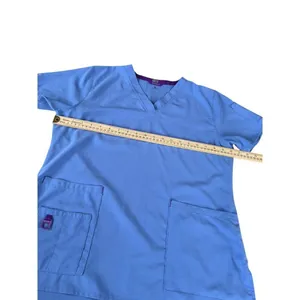 Carhartt Force Womens Scrub Top Medium Blue Short Sleeve V-Neck With Pockets thumbnail 4