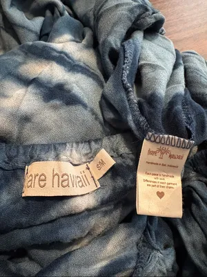 Tiare Hawaii Small Medium Blue Tie-Dye Halter Maxi Dress thumbnail 4