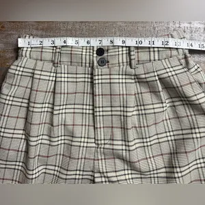 Full Tilt Black and Cream cuffed Plaid Trouser Pants thumbnail 5