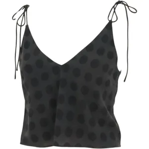 Victoria's Secret Polka Dot Camisole Tie Strap Womens Size M Black Y2K Layering thumbnail 1