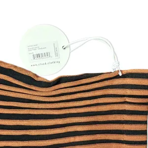 STAUD Alesia Tan Black Graduating Rib Knit Sweater Maxi Skirt Size M NEW Tags thumbnail 5