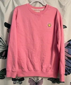 Smile more back hit crew neck sweater Pink Size M thumbnail 1