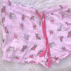 Jaclyn smith Pink striped dog print Women's pajama shorts size large thumbnail 3