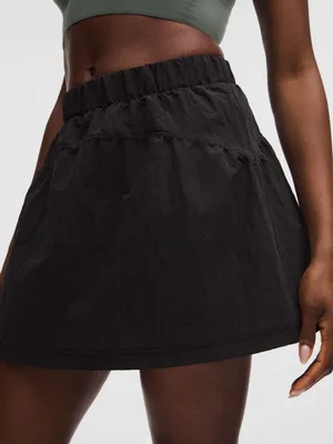 NWT Lululemon Crinkle Nylon High-Rise Mini Skirt Skort Lightweight in Black S thumbnail 1