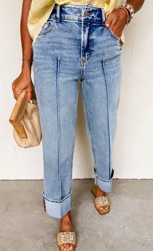 Center Seam Mom Jeans Blue Size 6 thumbnail 1