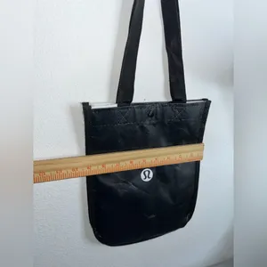 Lululemon Shopping Tote Reusable Bag Black & White Small 11.5" Tall x 9" Wide thumbnail 13