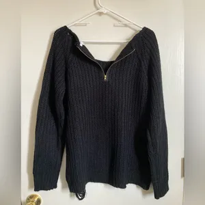 Ardene Black Rib Knit Distressed Ripped Hem Long Sleeve Sweater #Br thumbnail 10