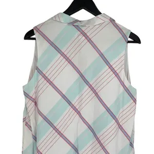 Petit Peony Kate Caftan Women's Plaid Collared Sleeveless Dress Multicolor Large thumbnail 6