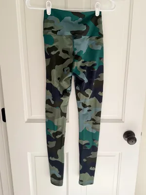Carbon38 Camo High Rise Compression Leggings Green Blue Size Small‎ thumbnail 2