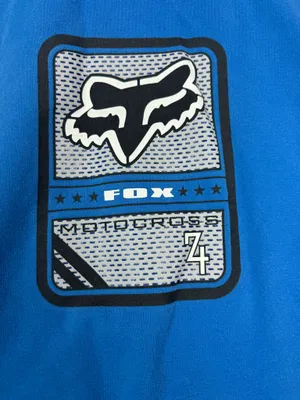 Vintage Fox Racing Motocross Blue Hoodie Size Large thumbnail 4