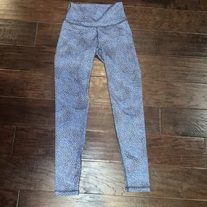 Aerie Blue and White High Waist Workout Leggings Small thumbnail 2