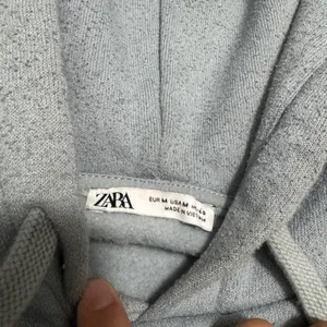 Zara Womens Textured Knit Hoodie Blue Gray Long Sleeve Cotton‎ Blend Pullover M thumbnail 4