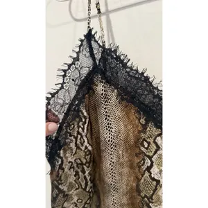 Revolve Leith Camisole Cami Top Animal Print Lace Spaguetti Strap Size L thumbnail 3